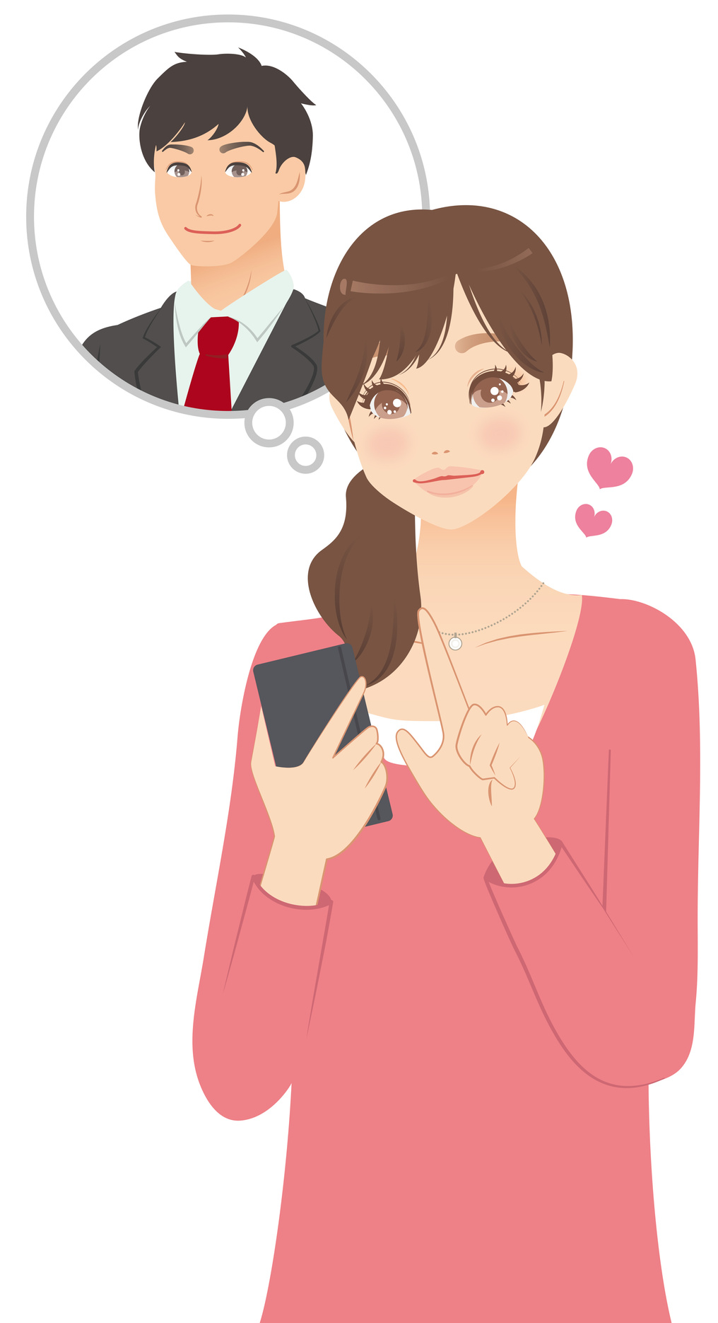 メールする女性